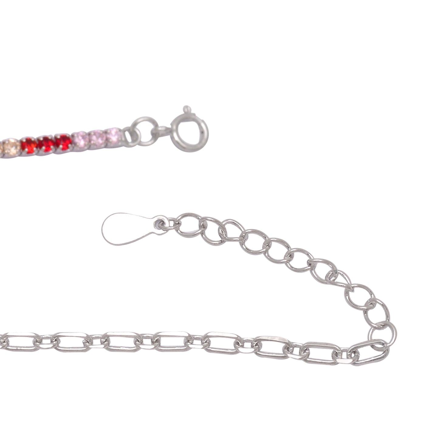 925 Sterling Silver Heart Charm Tennis Chain Bracelets Women