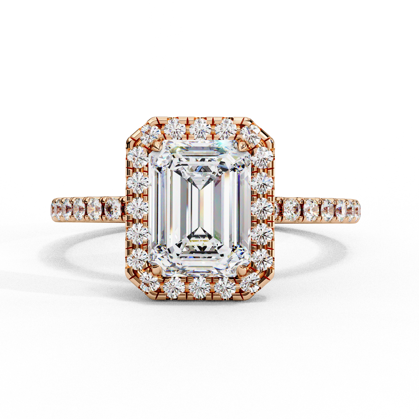 2.02 Carat Cushion Square Diamond Halo Engagement Ring with Pave Band