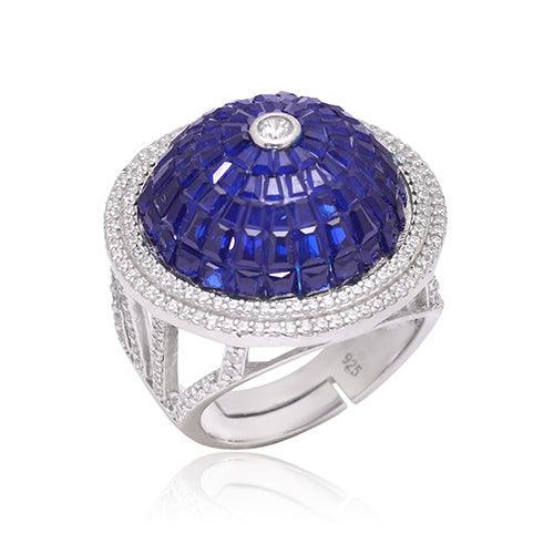925 Sterling Silver Cubic Zircon Cocktail Ring For Women