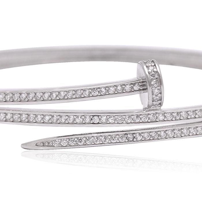 925 Sterling Silver Cuff Nail Bracelet For Women - Gold Trove