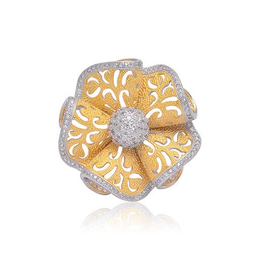925 Silver Flower Ring For Women - Gold Trove