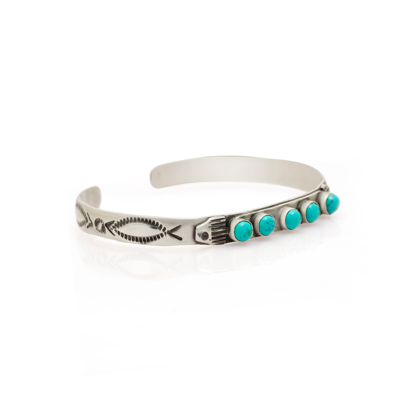 Handmade Turquoise Sterling Silver Cuff Bangle, Boho Tribal Jewelry