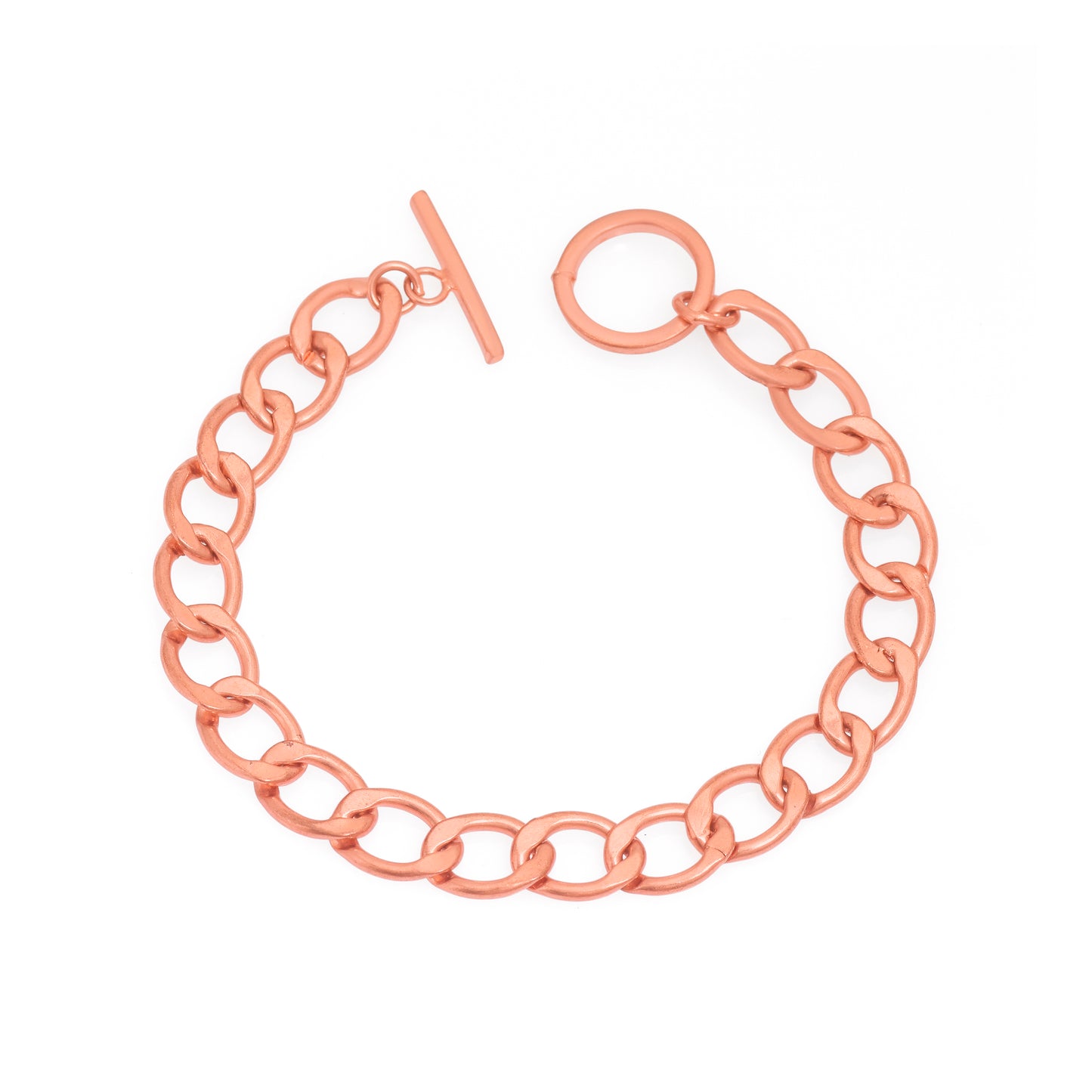 100% Chunky Copper Link Bracelet with T-Bar Clasp for Men & Women – Solid Heavy Chain Jewelry – 6 to 9 Inch Curb Style Gift for Him or Her