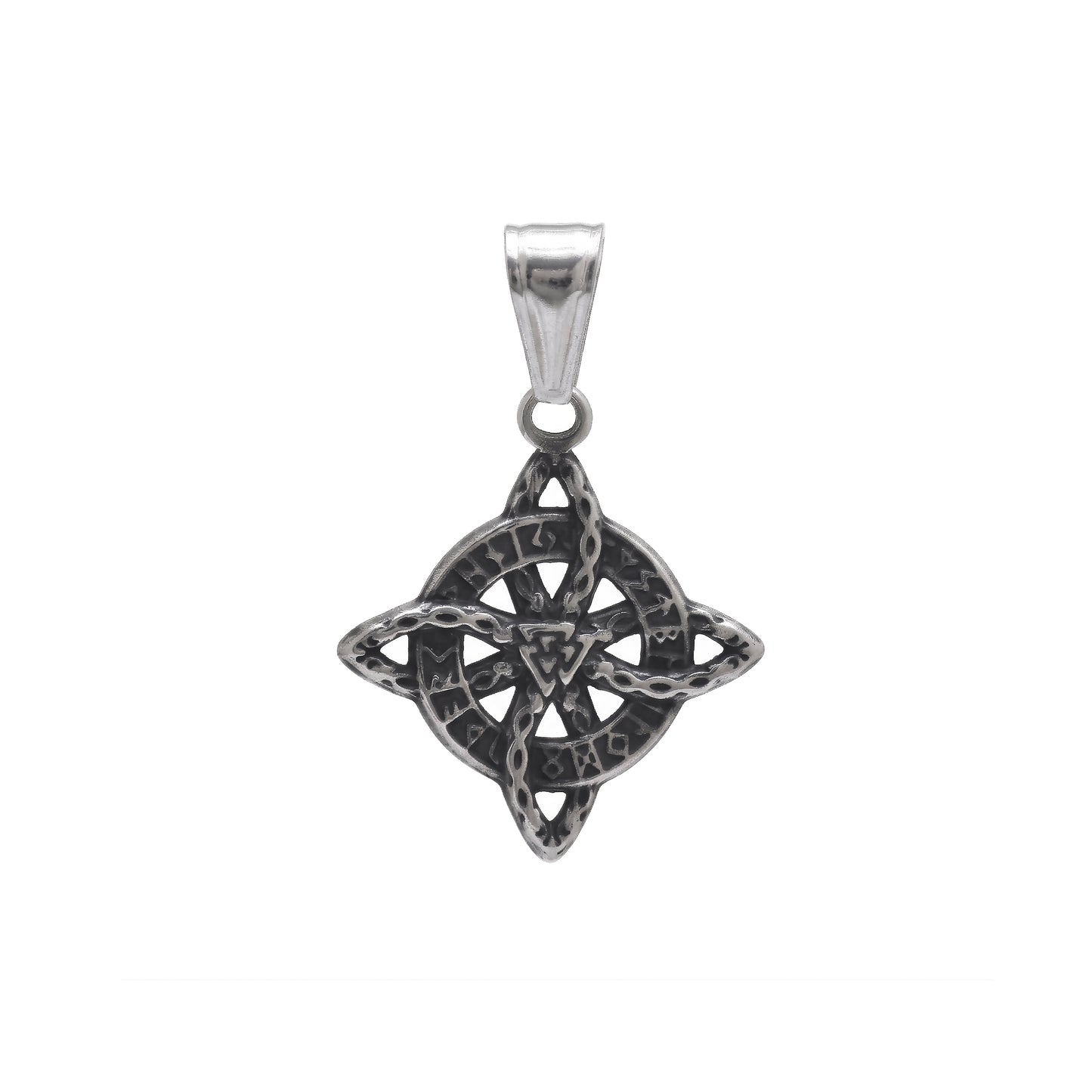 Viking Valknut Pendant, Celtic Know Necklace, Protective Amulet, Viking Rune Compass Pendant Necklace, Norse Vegvisir Charm, Gift for Him