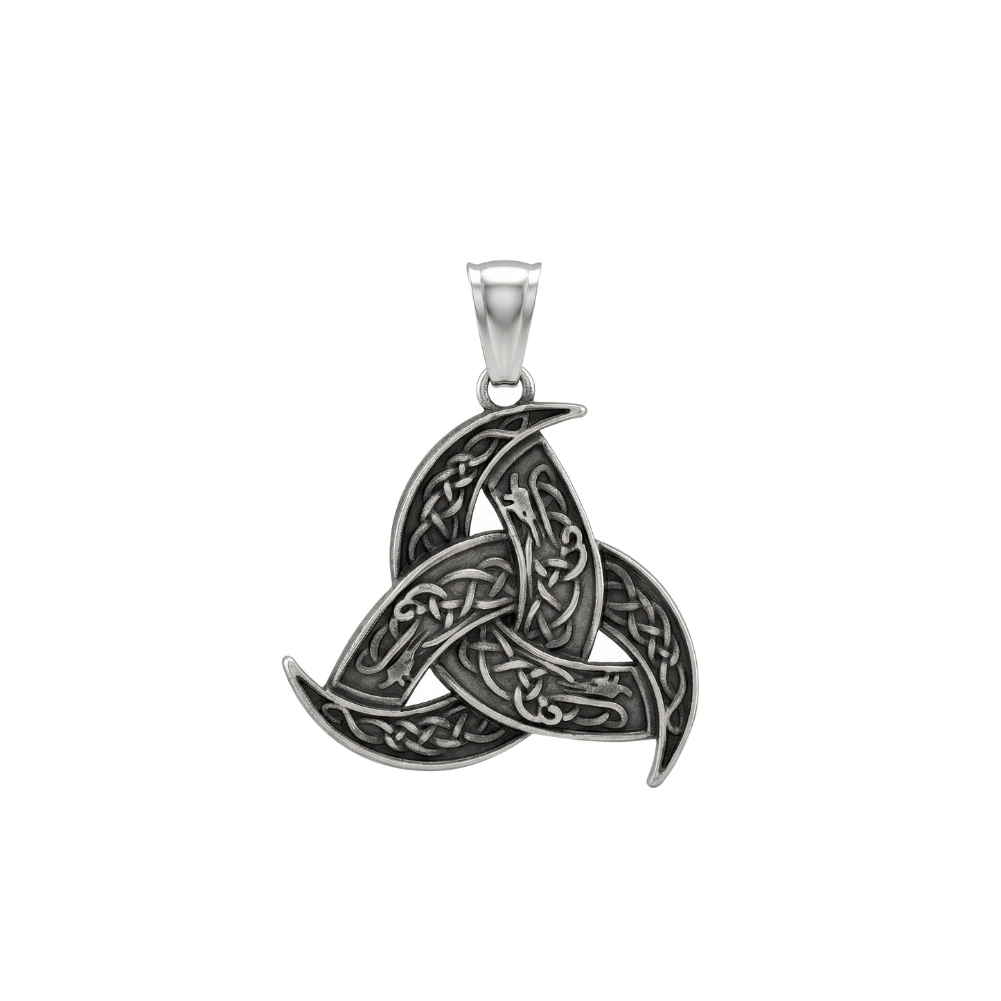 Viking Necklace Triple Head of Odin Stainless Steel Pendant, Unisex Cletic Knot Pendant Necklace, Norse Pendant, All Father Odin Pendant