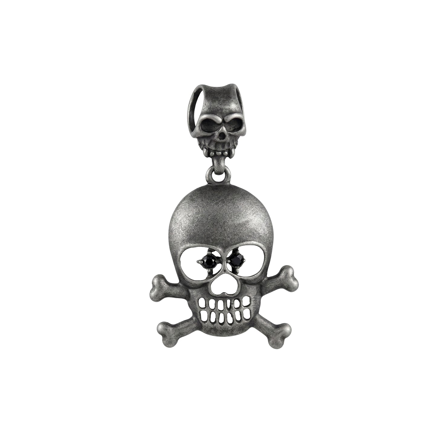 Skull Crossbones Pendant Necklace, Gothic Skull Necklace, Stainless Steel Skull Jewelry, Biker Skull Pendant, Gothic Jewelry Gift