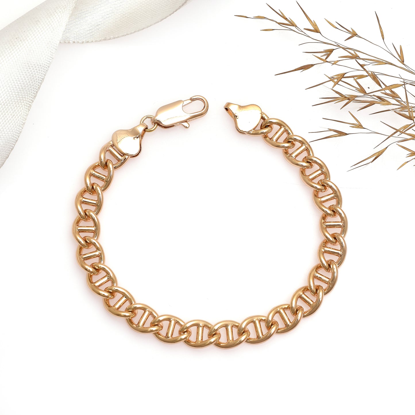 Gold Filled Bracelet - 8 Inch Thick Curb Chain Bracelet - Cuban Link Bracelet - Stainless Steel Men's Bracelet - Unisex Chain Bracelet