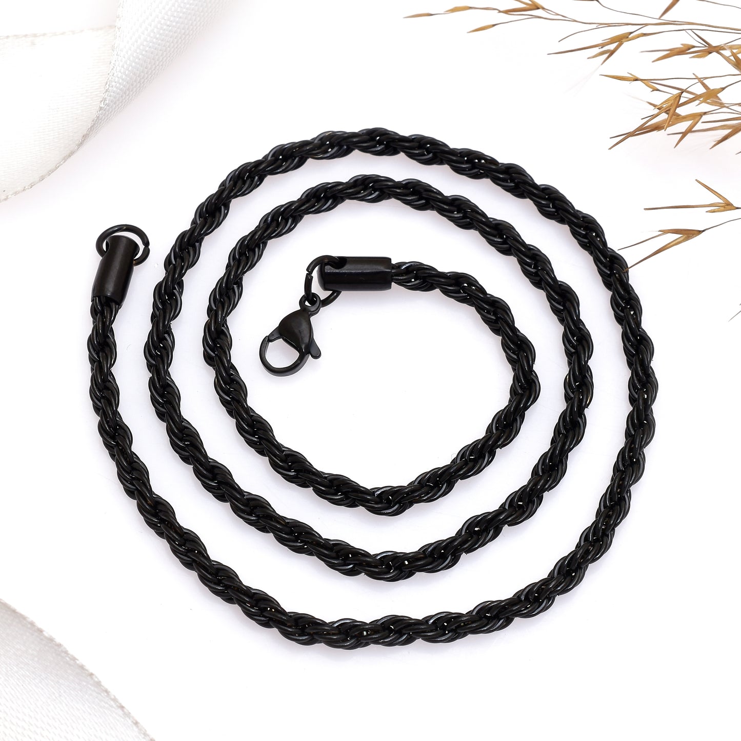 Stainless Steel Twisted Chain Necklace – Z Black Hip Hop Chain for Men & Women – Viking Jewelry – Eco-Friendly Pendant Chain