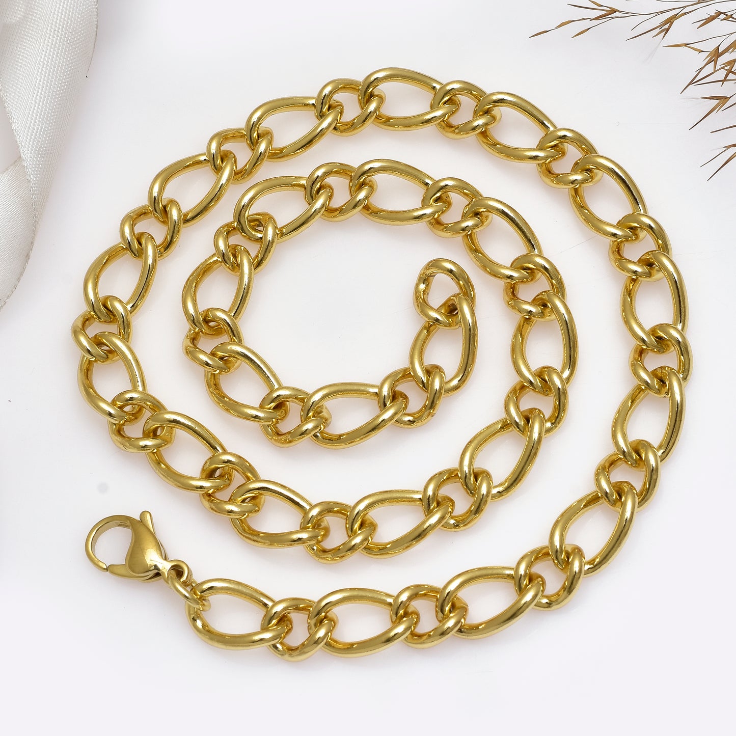 Chunky Gold Chain Necklace 24 Inch, Bold Statement Chain Necklace, Oversized Link Necklace, Trendy Unisex Jewelry, Hip Hop Necklace Gift