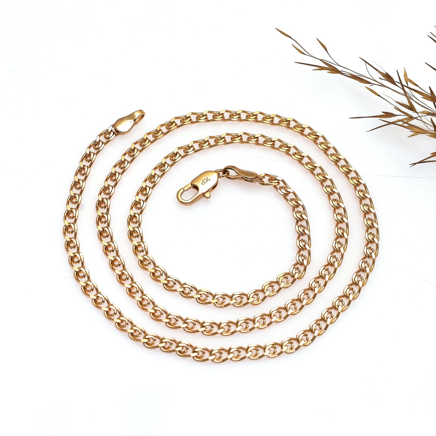 Gold Tone Stainless Steel Chain Necklace 19 Inch | Curb Link Minimalist Chain for Men & Women | Durable Tarnish Resistant Jewelry
