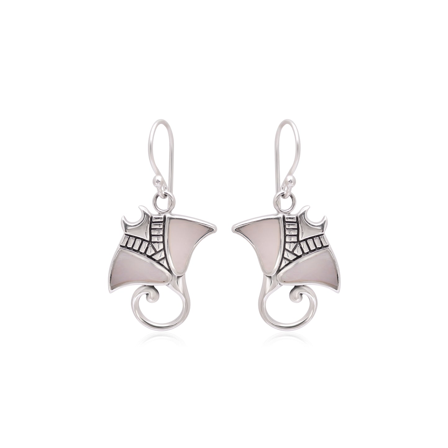 925 Sterling Silver Dangle Fish Earrings For Women