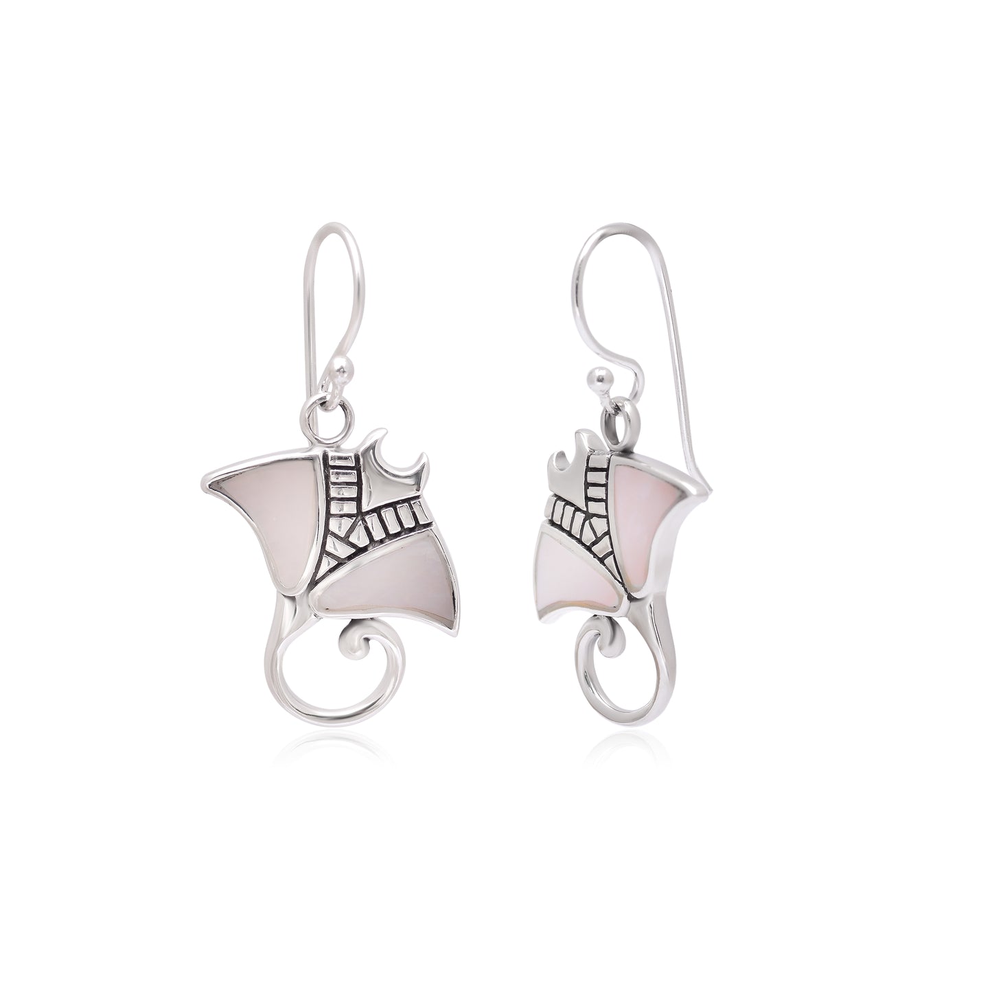 925 Sterling Silver Dangle Fish Earrings For Women