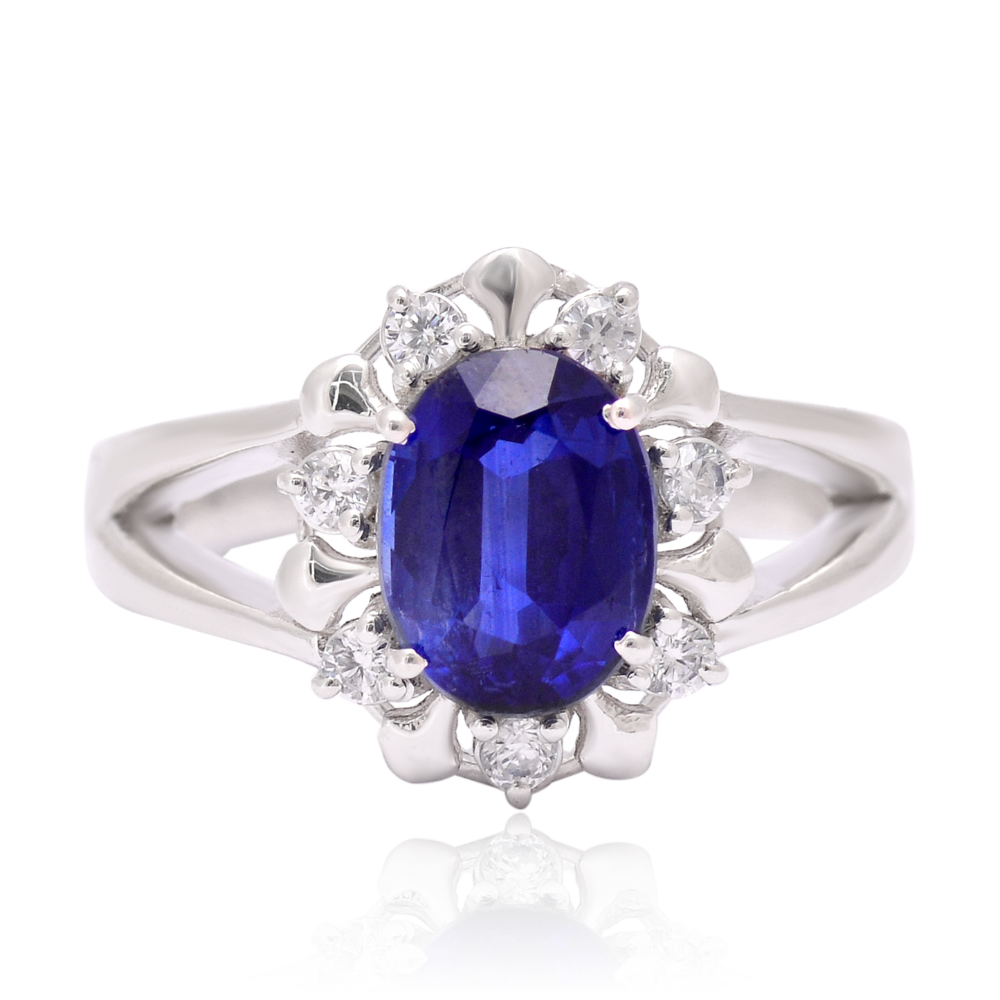 925 Sterling Silver Blue Stone Engagement Ring For Women