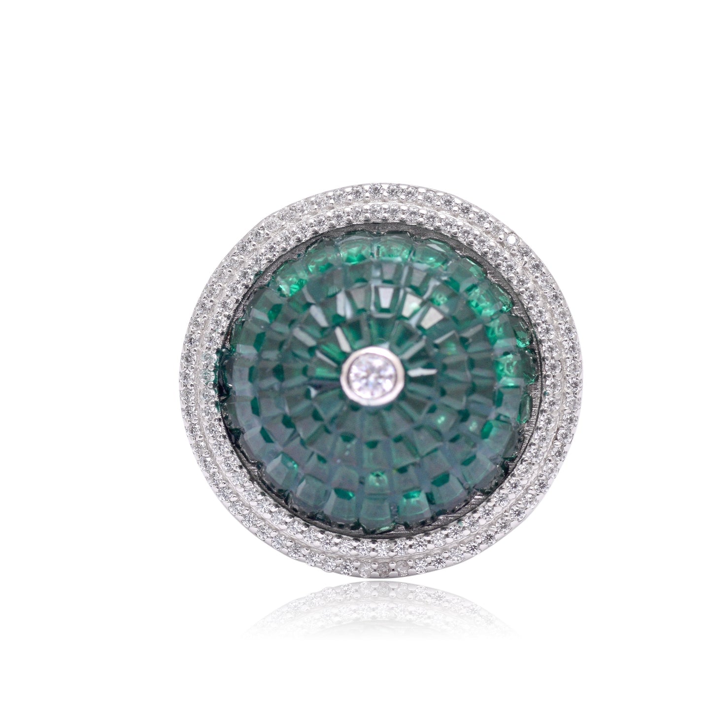 925 Sterling Silver Cubic Zircon Cocktail Ring For Women