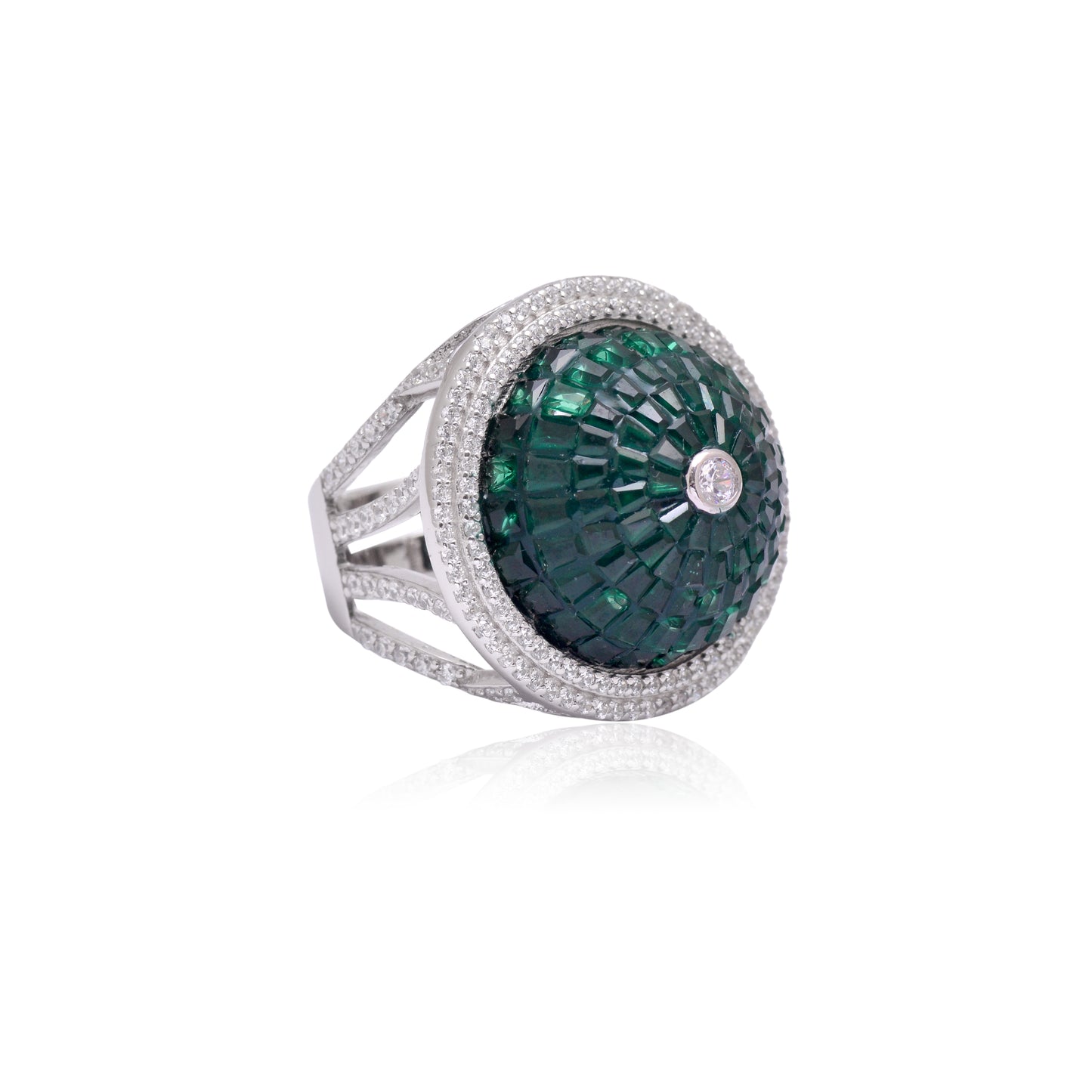 925 Sterling Silver Cubic Zircon Cocktail Ring For Women