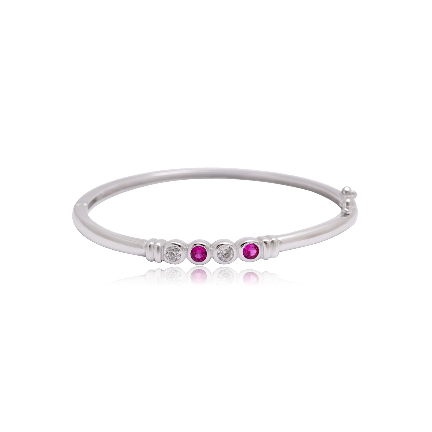 925 Sterling Silver Cubic Zircon Adjustablel Bangle Bracelet