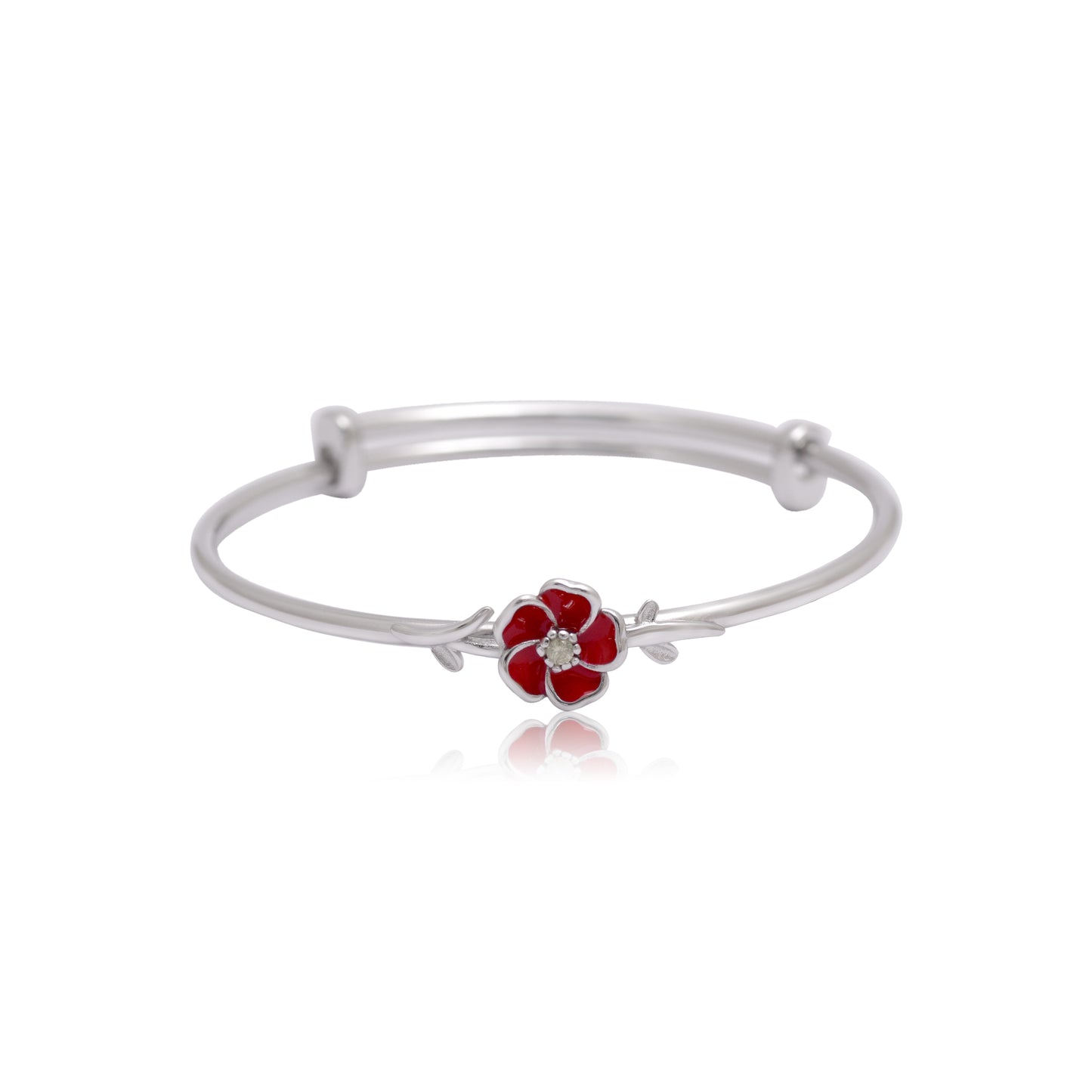 925 Sterling Silver Flower Expandable Kid's Bracelet