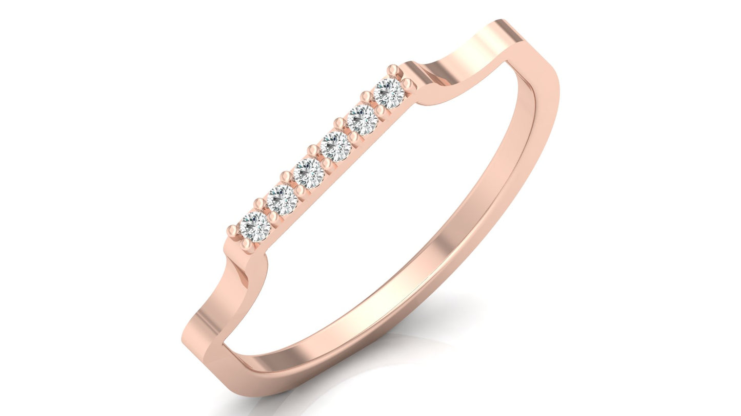 0.06Ct IGI Certified Lab Grown Diamond U-Shape  Ring 14K | 18K Gold VS1/G