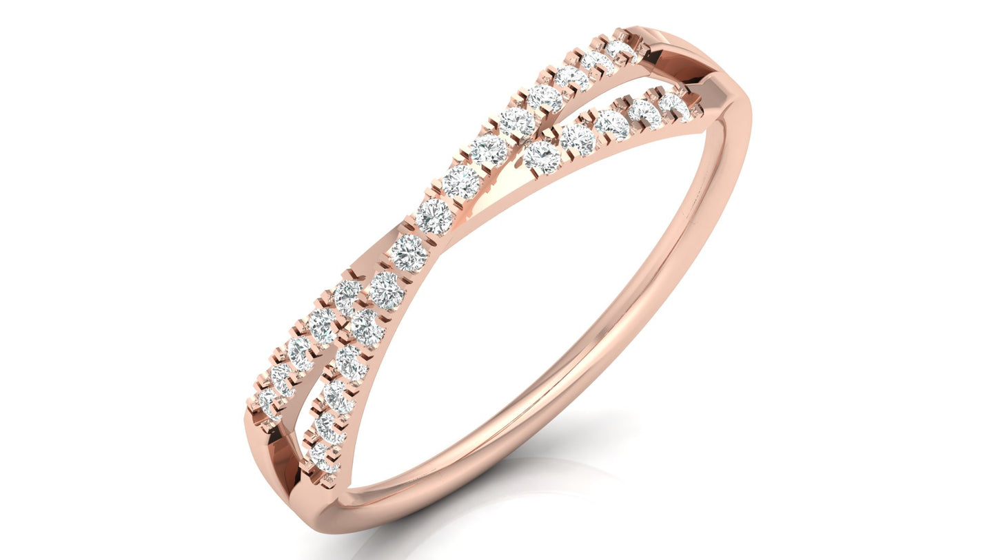 0.16Ct IGI Certified Lab Grown Diamond Crisscross Ring 14K | 18K Gold VS1/G