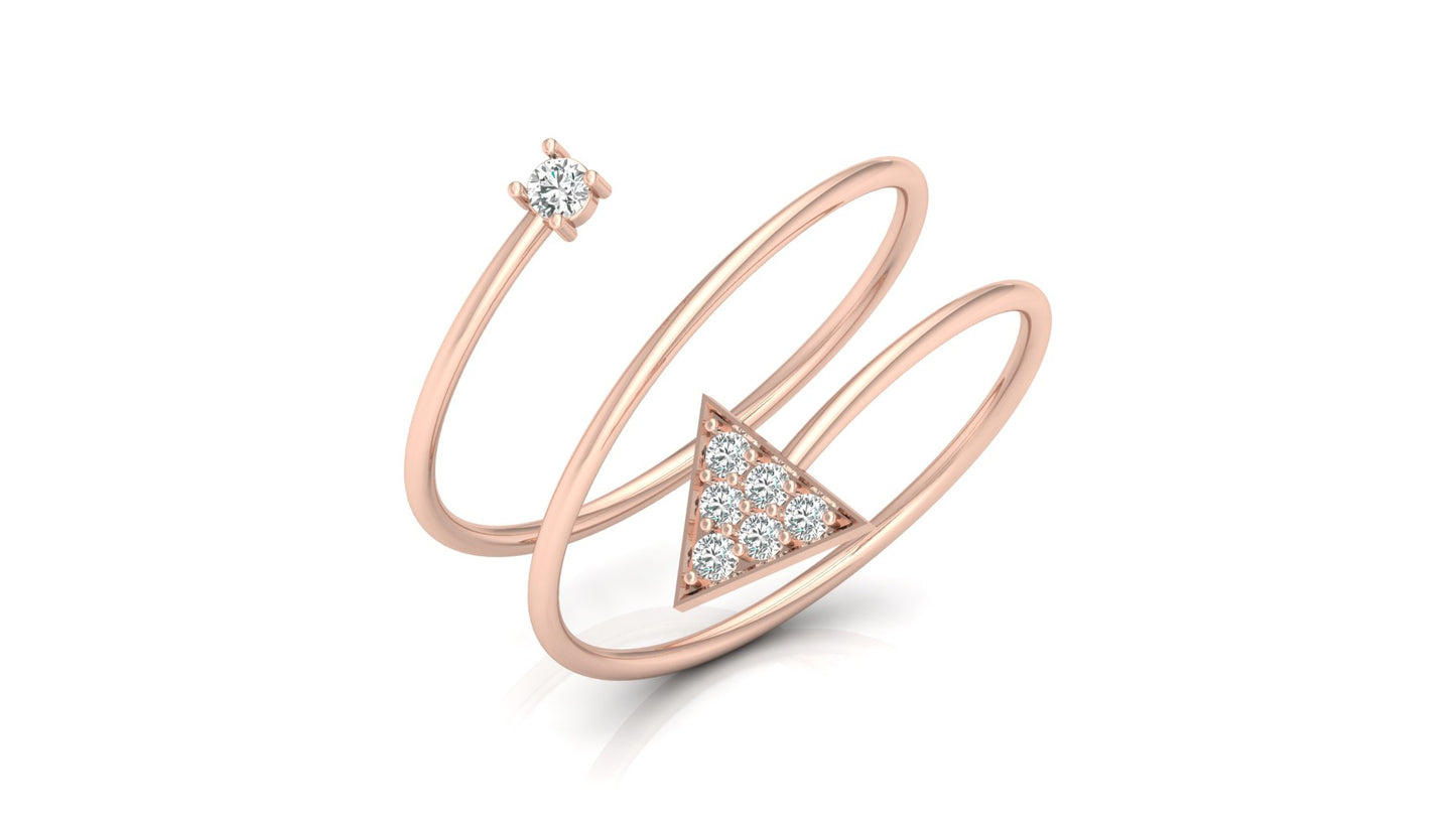 0.11Ct IGI Certified Lab Grown Diamond Spiral Wrap Ring Ring 14K | 18K Gold VS1/G