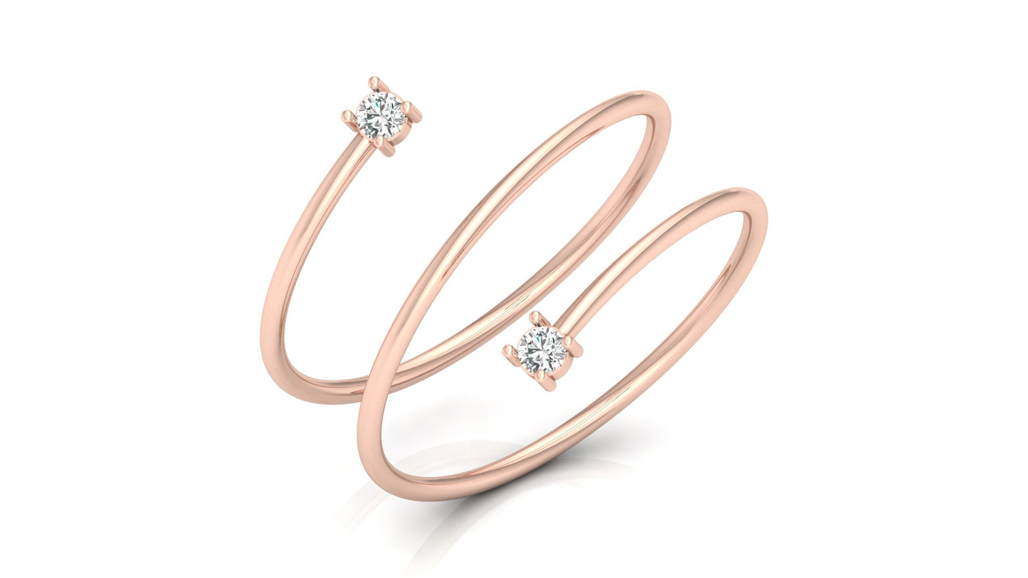 0.06Ct IGI Certified Lab Grown Diamond Spiral Wrap Ring 14K | 18K Gold VS1/G