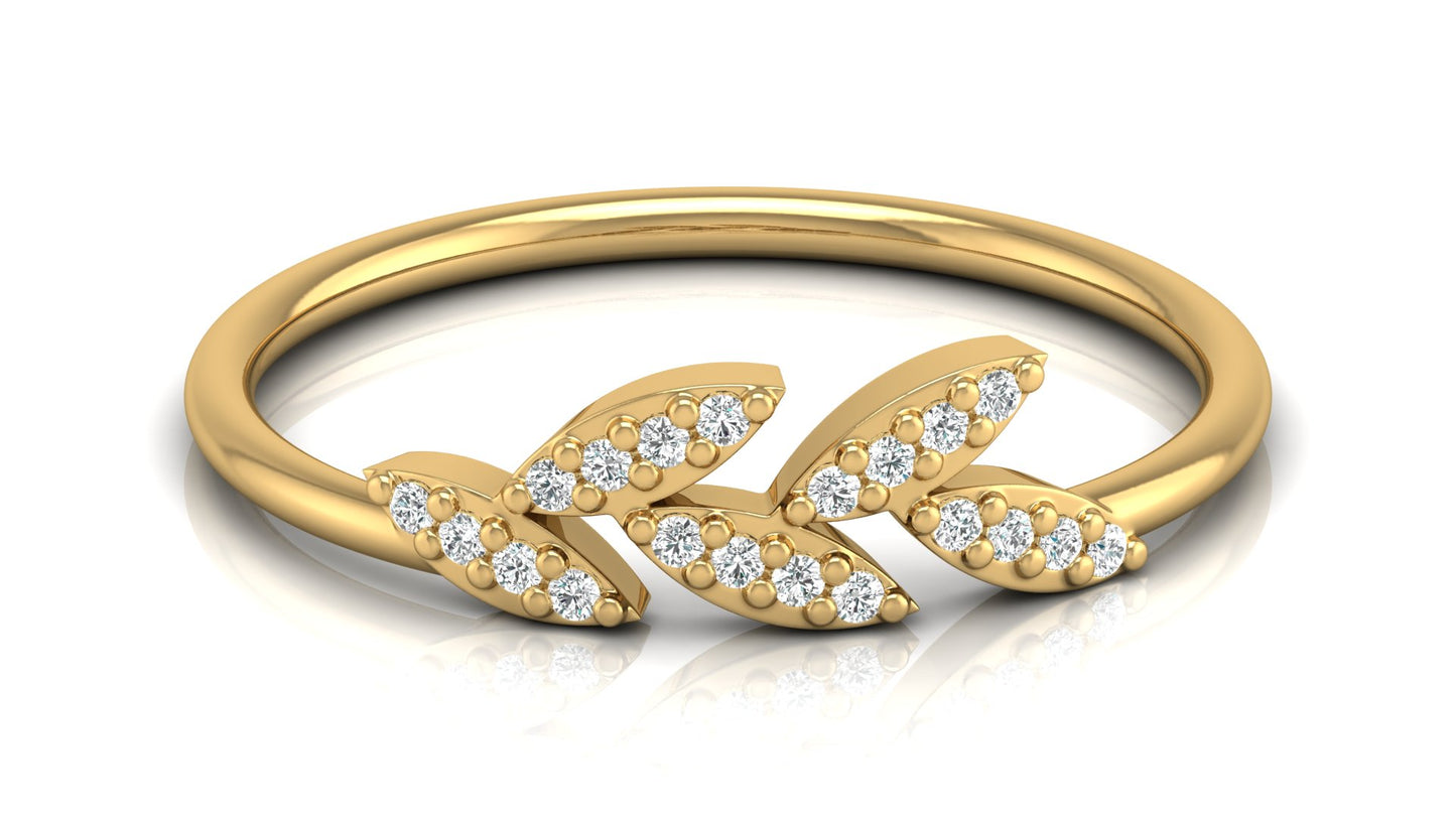 0.07Ct IGI Certified Lab Grown Diamond Leaf of Hope Ring 14K | 18K Gold VS1/G