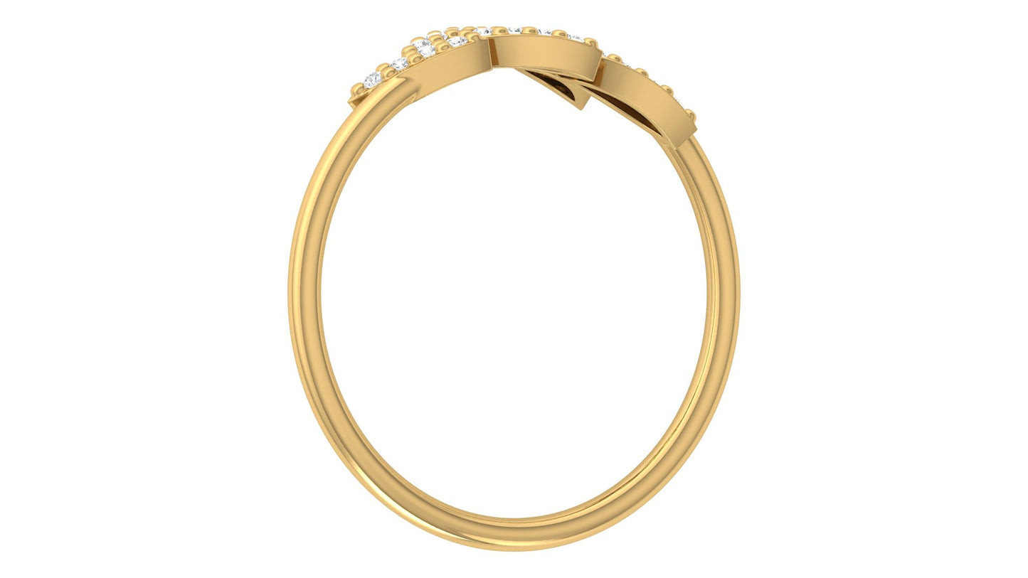 0.07Ct IGI Certified Lab Grown Diamond Leaf of Hope Ring 14K | 18K Gold VS1/G