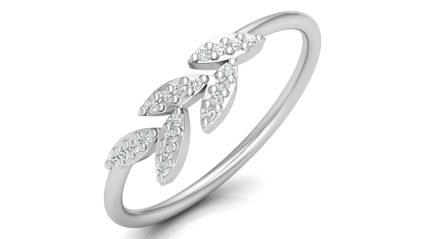0.07Ct IGI Certified Lab Grown Diamond Leaf of Hope Ring 14K | 18K Gold VS1/G