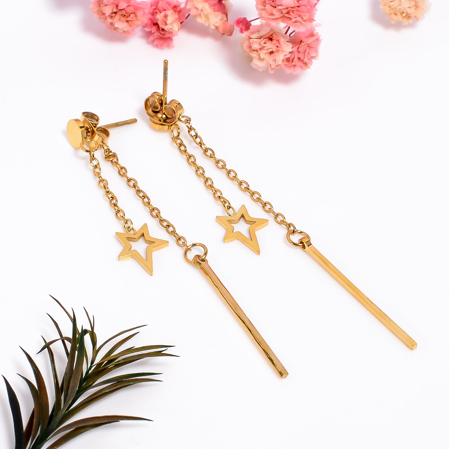 Star Earrings, Gold Star Studs Earrings for Women, Wishing Star Earrings, Star Charm Earrings for Womens, Partywear Jewelry, Gift for Her