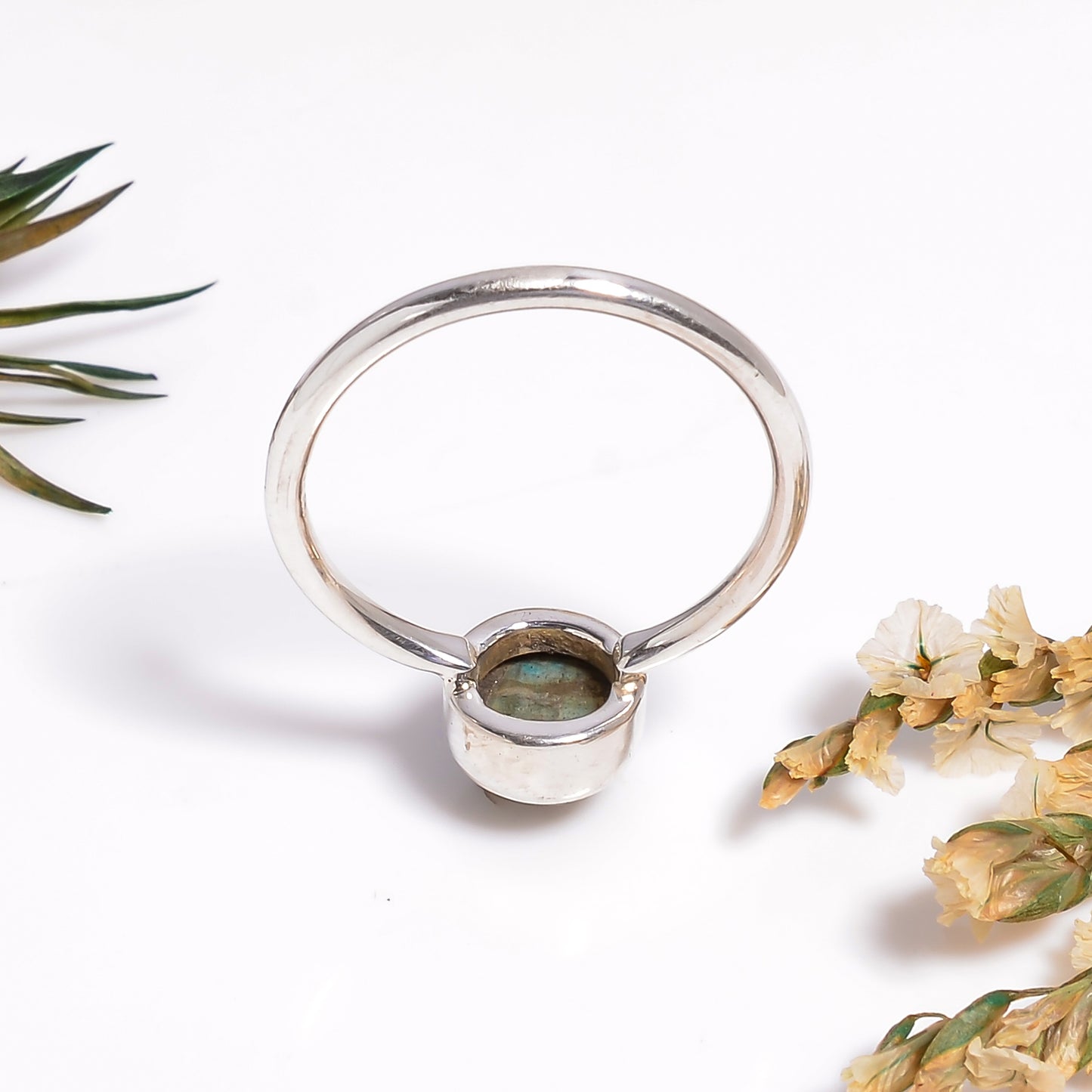 Labradorite Gemstone Silver Ring, Handmade Black Rainbow Gemstone Jewelry, Ring for Women, Gift for Her