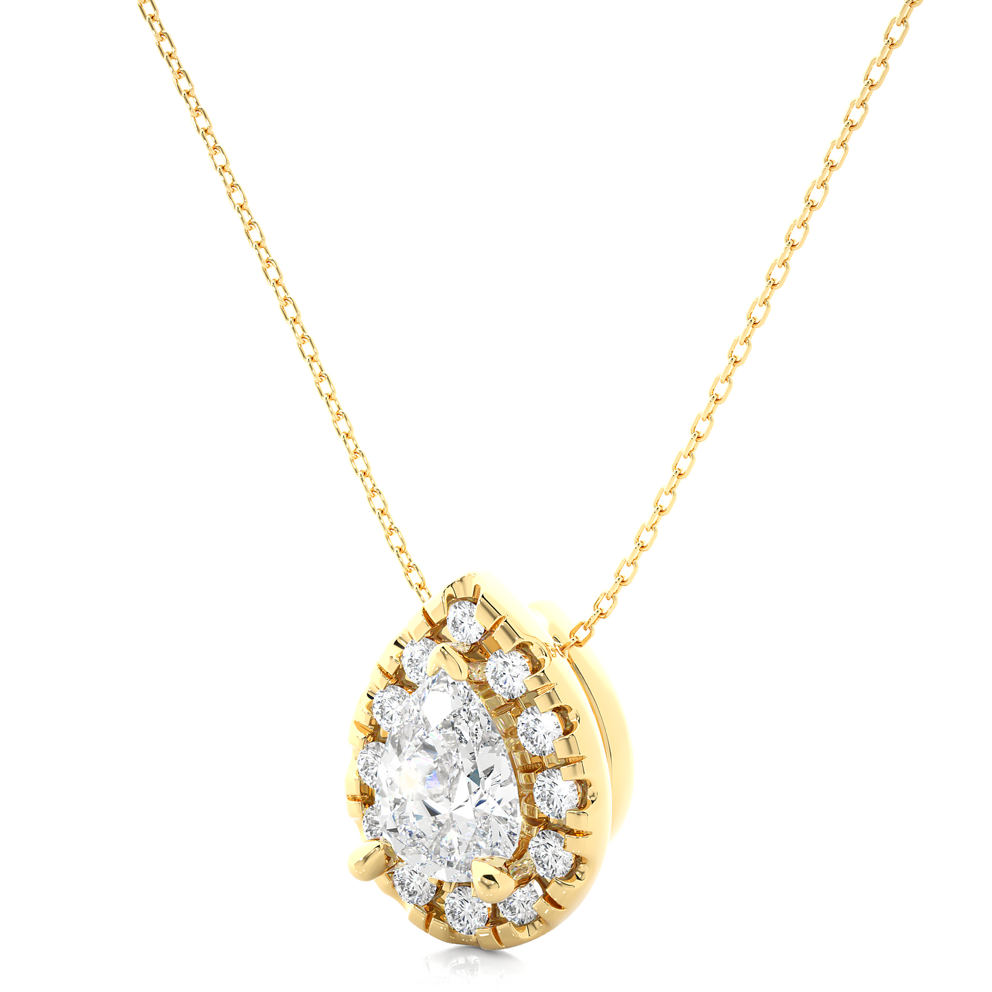 IGI VS1/G Diamond Pendants 14K | 18K Gold Lab Grown Pear Shape Women Necklace Gift