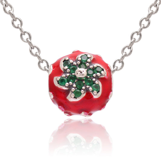925 Sterling Silver Strawberry Pendant For Kids - Gold Trove