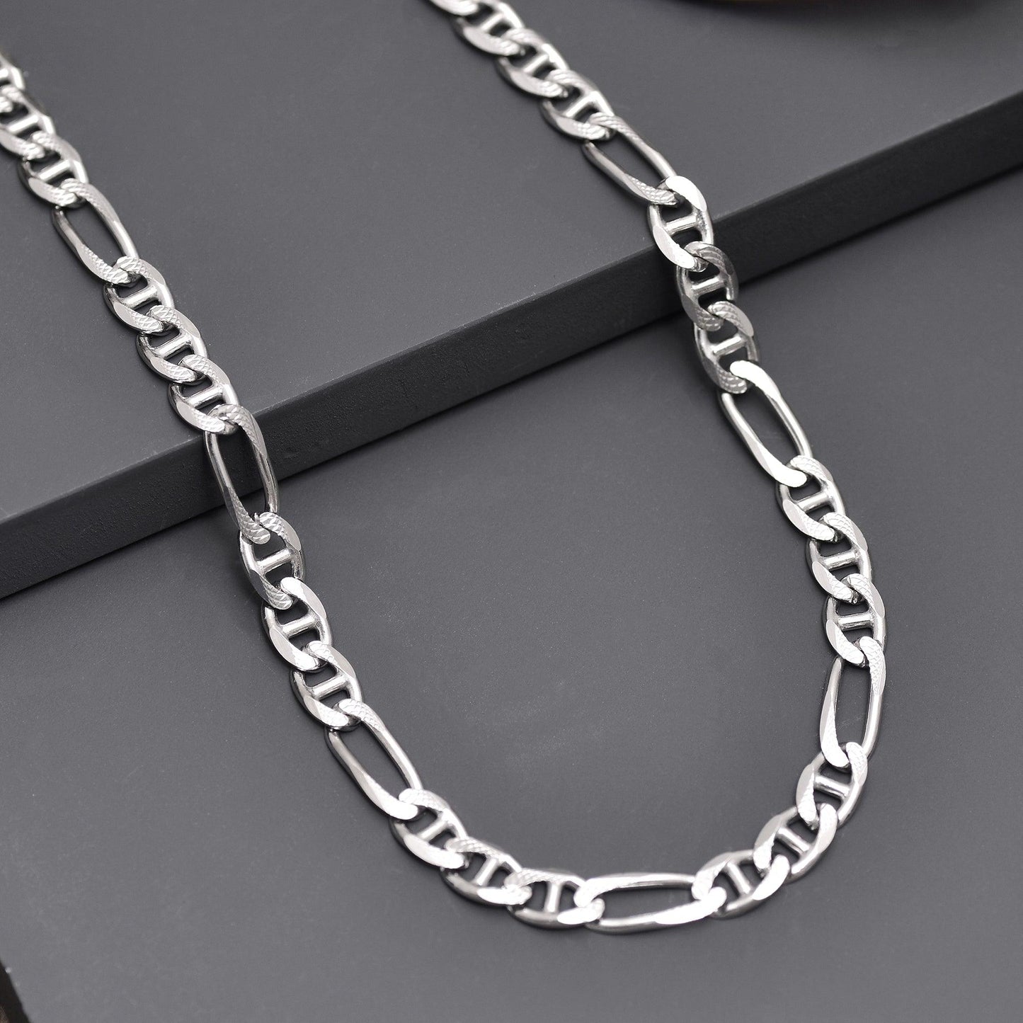 925 Sterling Silver Figaro Link Chain For Men