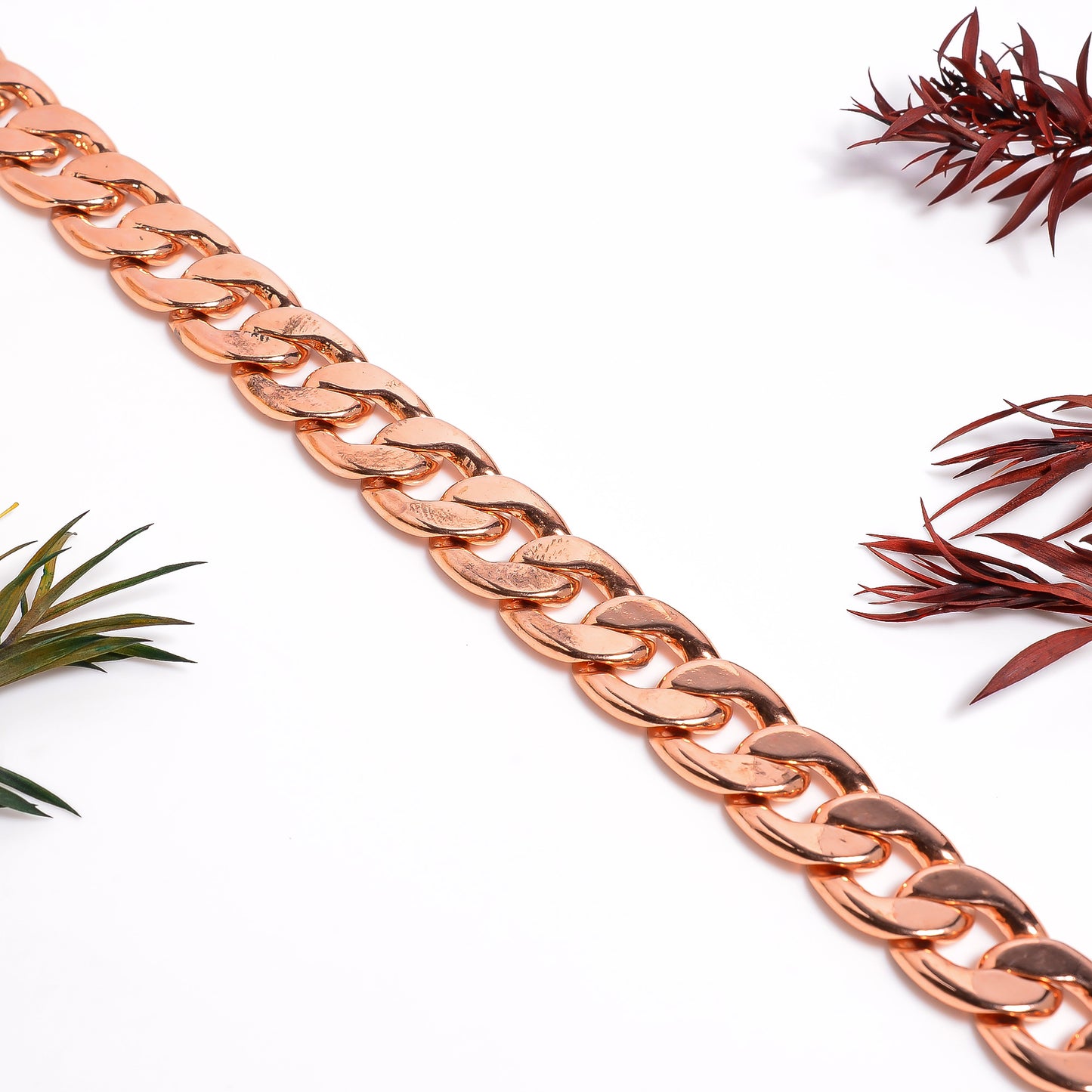 100% Chunky Copper Cuban Link Bracelet for Men & Women – Solid Heavy Chain Jewelry – 7 to 9 Inch Curb Style Gift for Him or Her