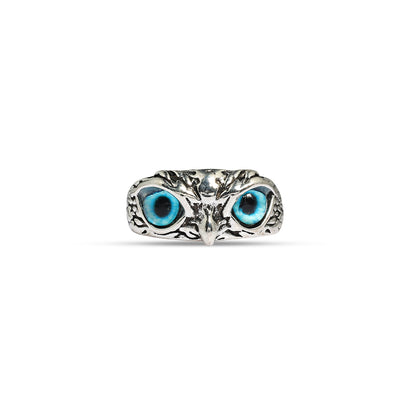 Owl Ring, Fengshui Owl Protection Ring Amulet, Unisex Demon Eye Owl Ring, Woodland Animal Jewelry, Gothic Owl Eyes Adjustable Wisdom Ring