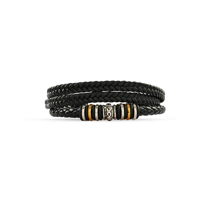 Men's Vegan Leather Bracelet, Urn Bracelet for Men, Memorial Leather Bracelet Keepsake, Unisex Leather Bracelet, Multi Layer Bracelet