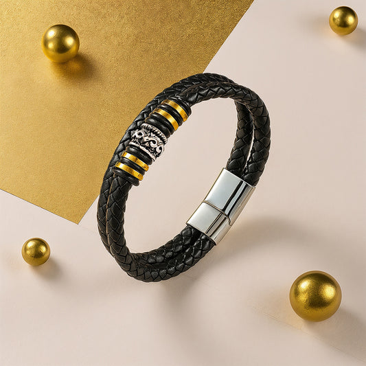 Men's Vegan Leather Bracelet, Urn Bracelet for Men, Memorial Leather Bracelet Keepsake, Unisex Leather Bracelet, Multi Layer Bracelet