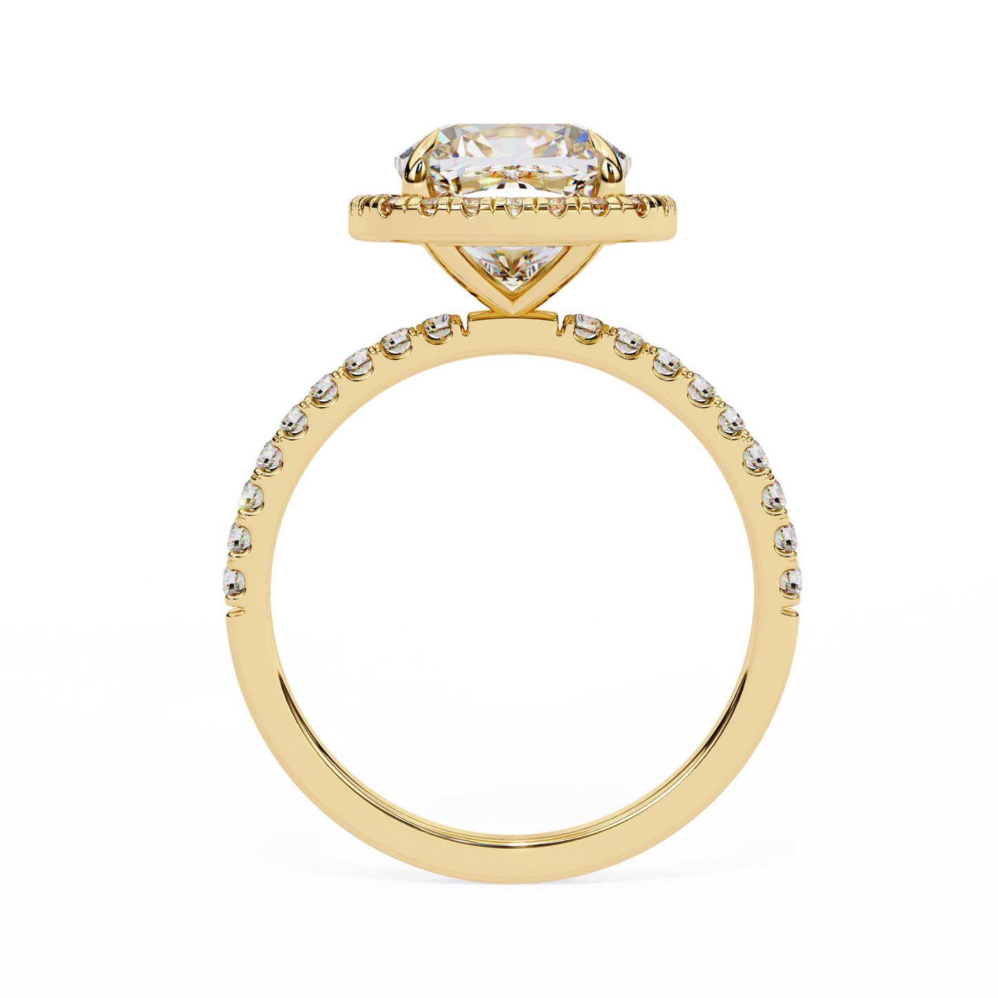 2.09 Carat Cushion Square Diamond Classic Halo Wedding Ring