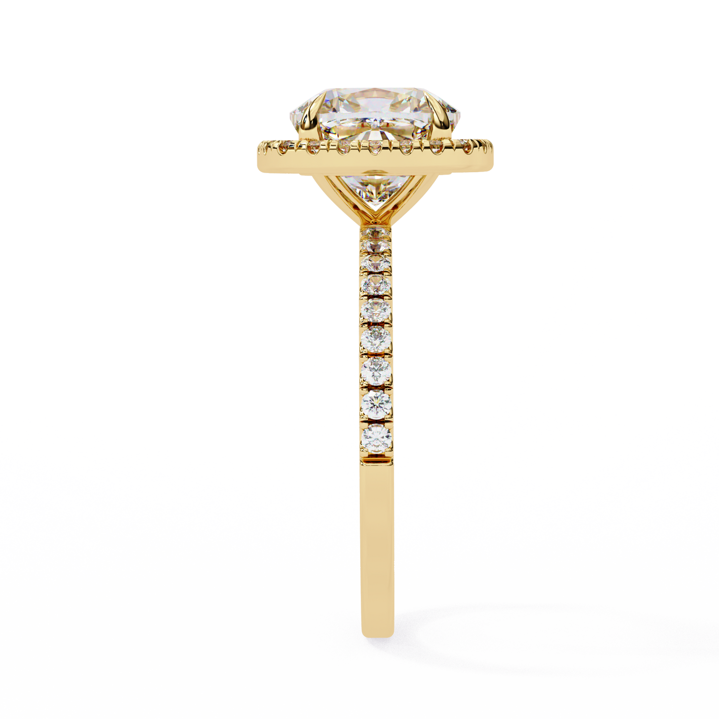 2.09 Carat Cushion Square Diamond Classic Halo Wedding Ring