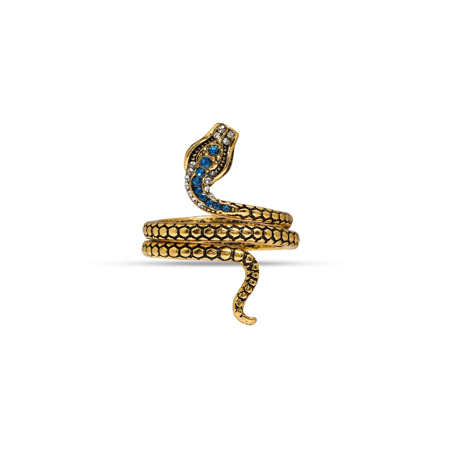 Snake Ring, Adjustable Snake Ring, Cool Serpent Ring, Gold Snake Wrap Ring, Unisex Gothic Jewelry, Punk Statement Ring for Halloween