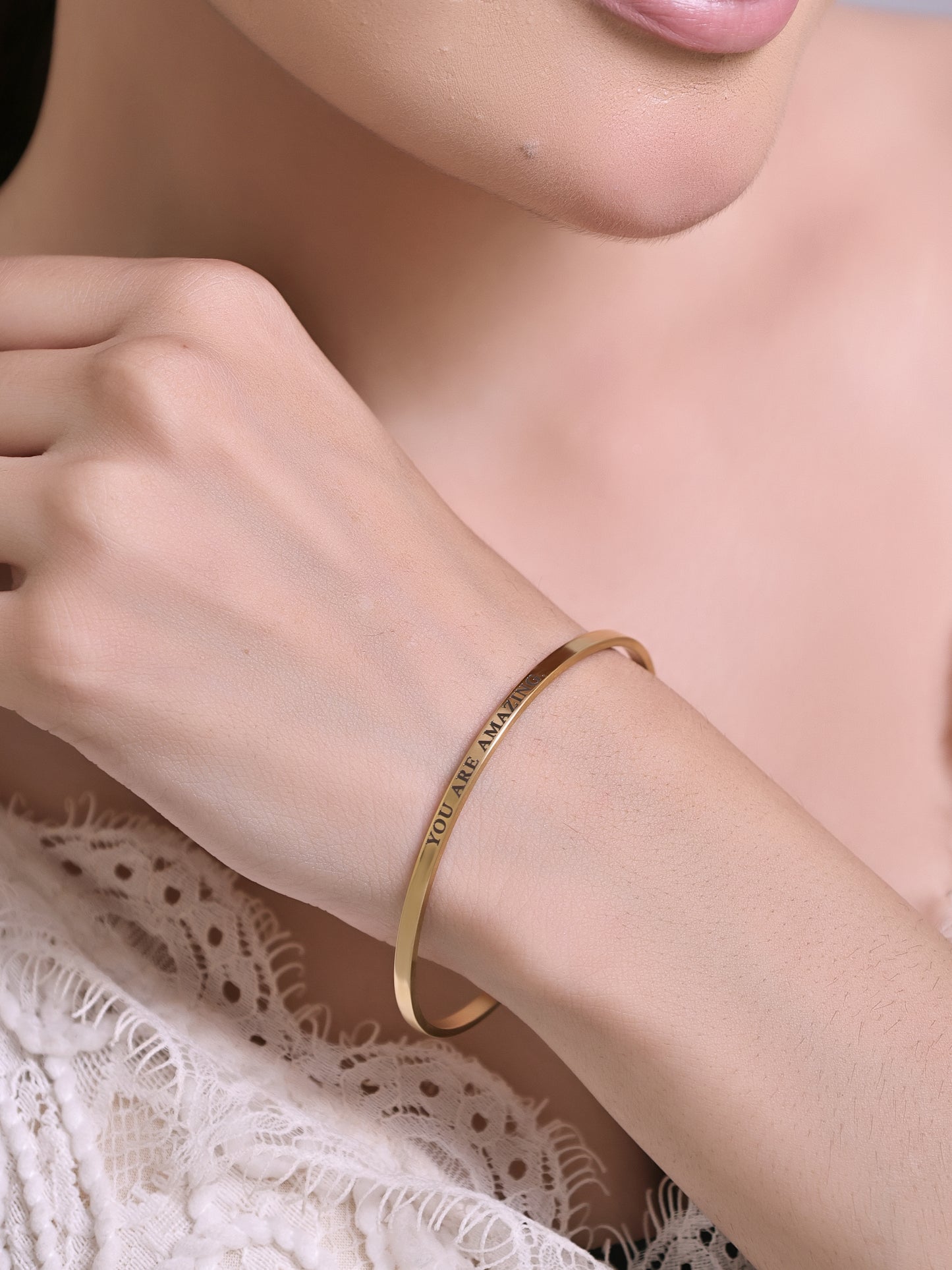 You are Amazing Bracelet | Motivational Quote Jewelry | Engraved Cuff | Ajustable Open Cuff Bangle | Motivational Gifts