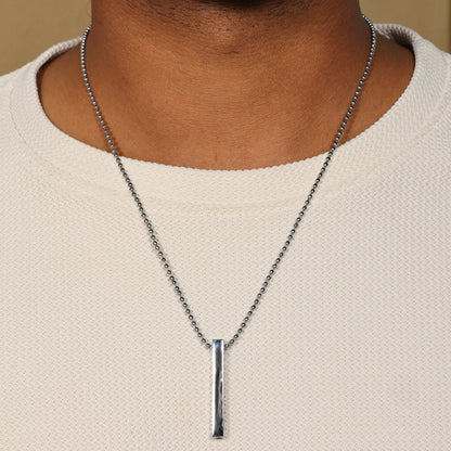 Bar Necklace for Men & Women, Bar Choker Necklace, Long Rectangular Bar Pendant with Universal Chain, Gift for Him and Her