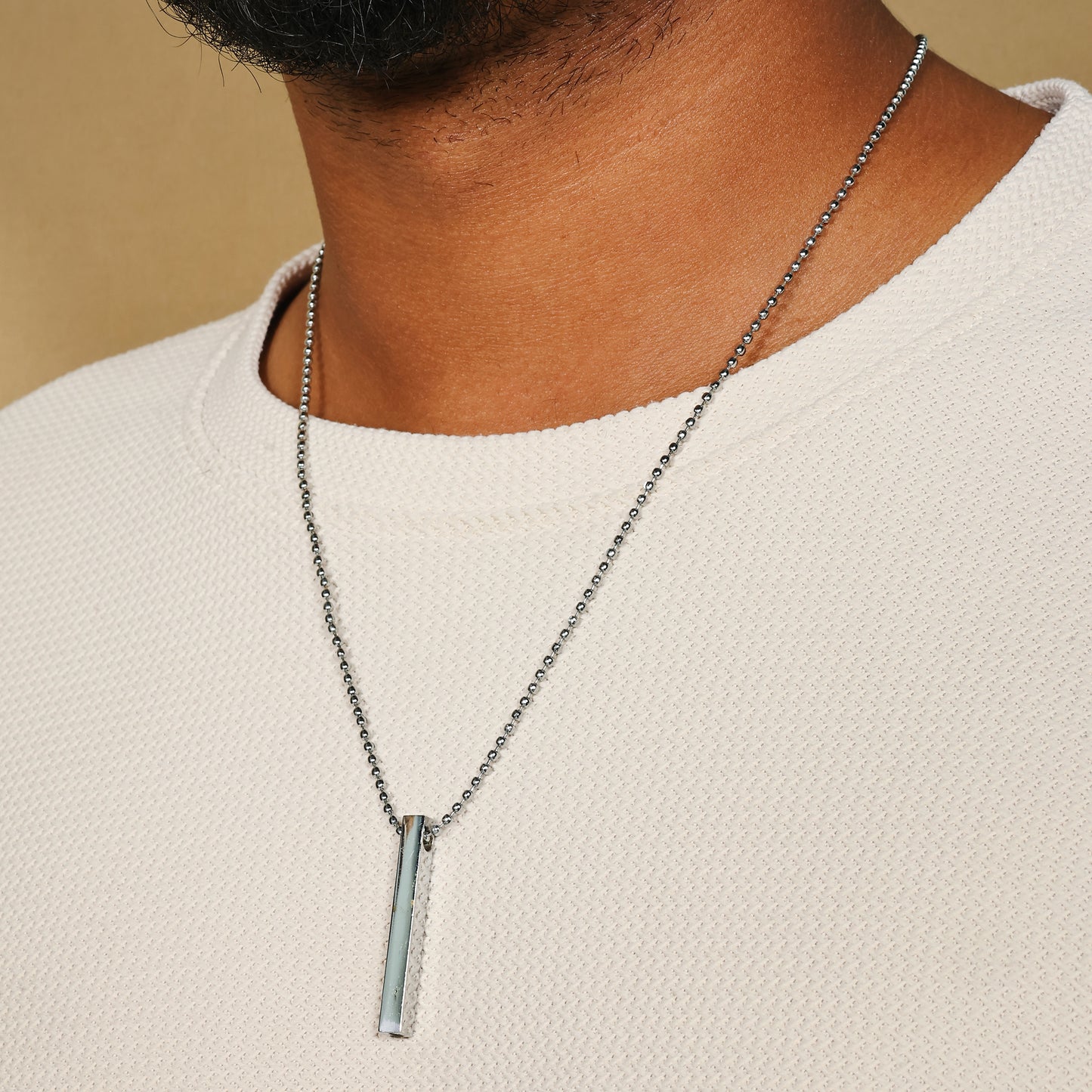 Bar Necklace for Men & Women, Bar Choker Necklace, Long Rectangular Bar Pendant with Universal Chain, Gift for Him and Her