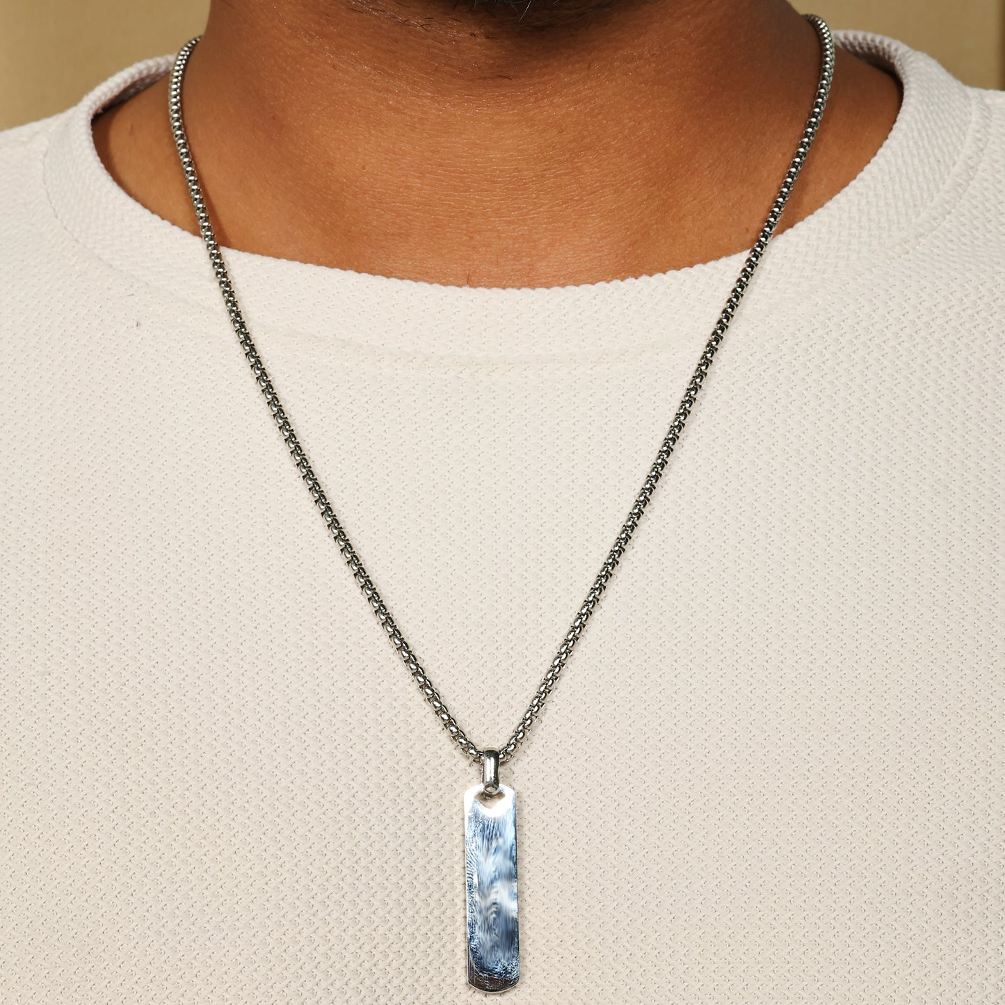 Bar Pendant Necklace for Men | Minimalist Vertical Pendant | Modern Men’s Necklace | Simple Everyday Jewelry | Gift for Him