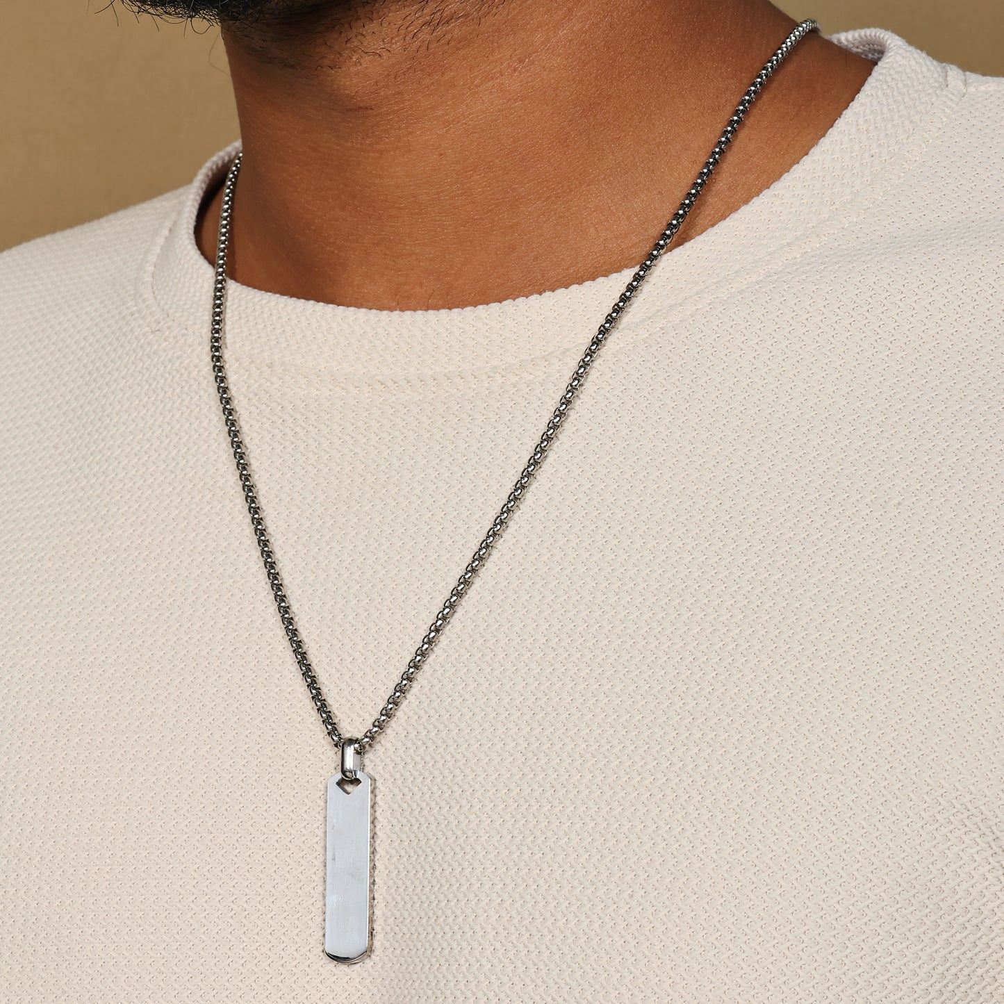 Bar Pendant Necklace for Men | Minimalist Vertical Pendant | Modern Men’s Necklace | Simple Everyday Jewelry | Gift for Him