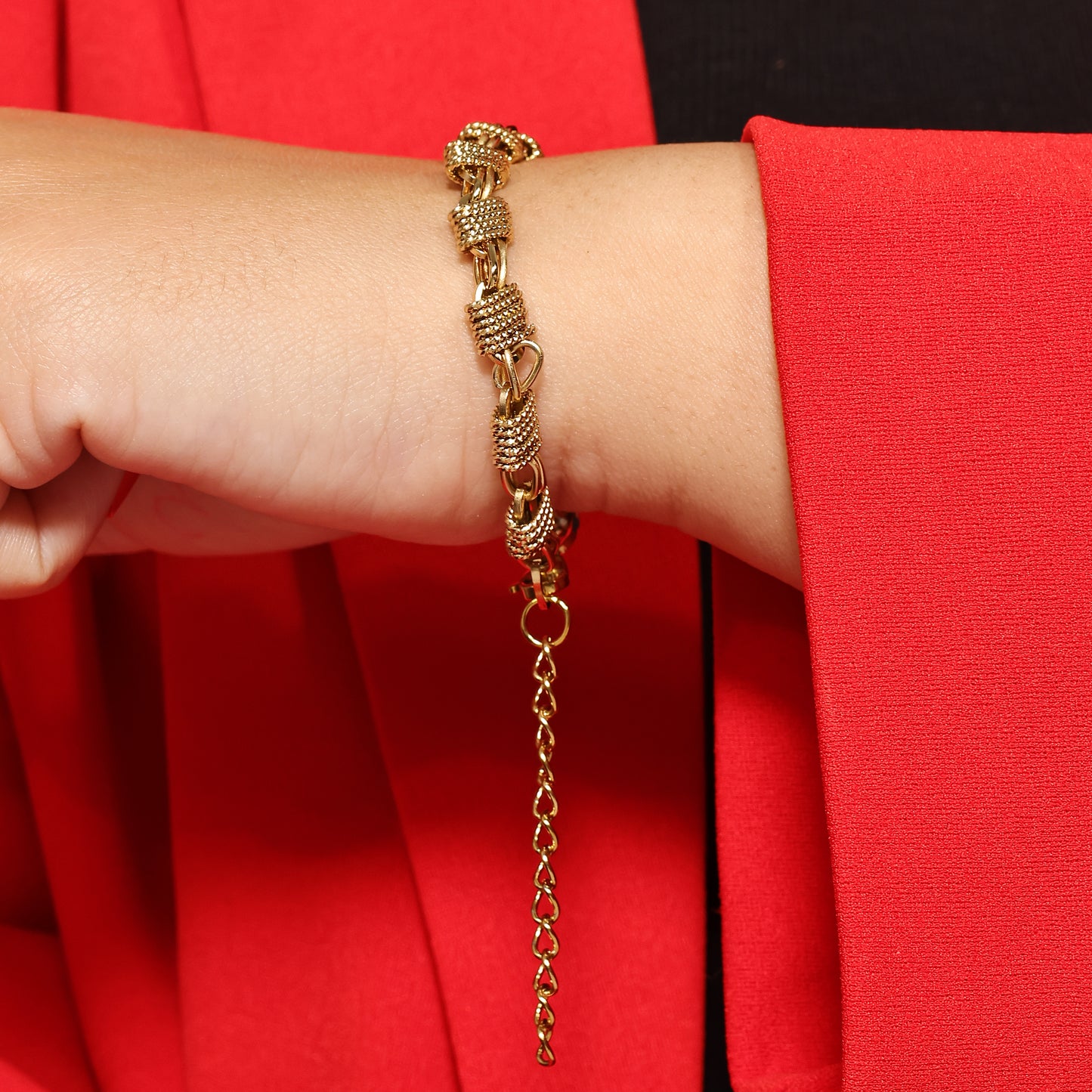Textured Linked Bracelet, Unisex Multi Link Chain Bracelet, Adjustable Handmade Bracelet, Rope Chain Bracelet, Snake Chain Bracelet