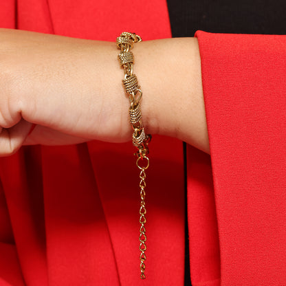 Textured Linked Bracelet, Unisex Multi Link Chain Bracelet, Adjustable Handmade Bracelet, Rope Chain Bracelet, Snake Chain Bracelet