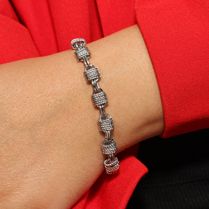 Textured Linked Bracelet, Unisex Multi Link Chain Bracelet, Adjustable Handmade Bracelet, Rope Chain Bracelet, Snake Chain Bracelet