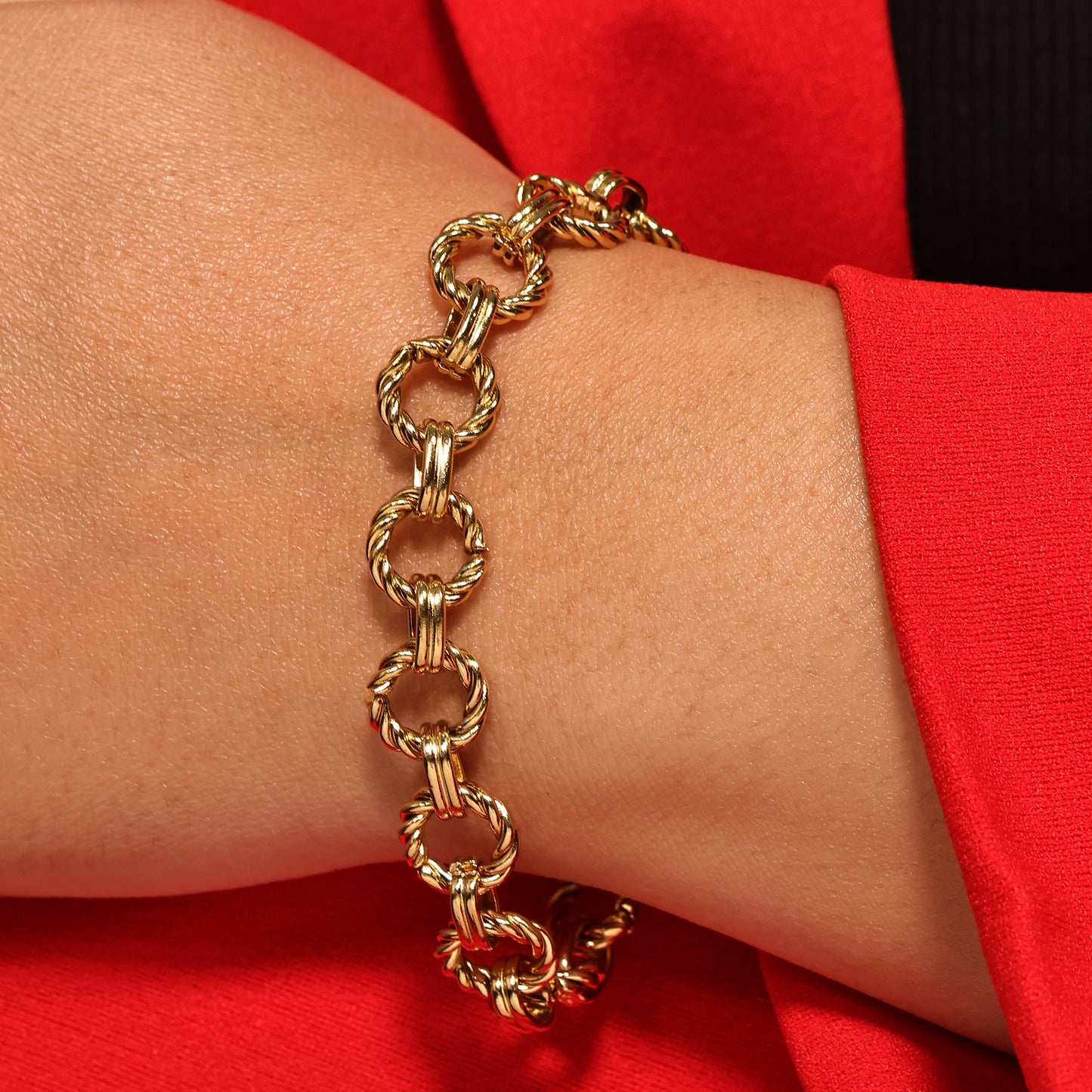 Silver Chunky Link Bracelet, Coquette Sprial Link Bracelet, Handmade Adjustable Rope Link Bracelet, Statement Chain Bracelet, Unisex Jewelry