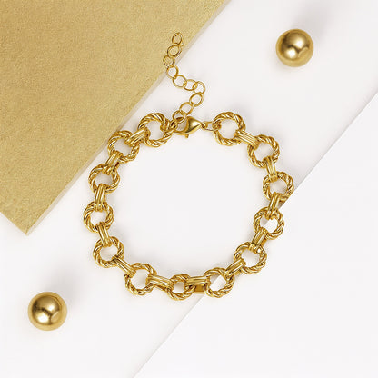 Silver Chunky Link Bracelet, Coquette Sprial Link Bracelet, Handmade Adjustable Rope Link Bracelet, Statement Chain Bracelet, Unisex Jewelry
